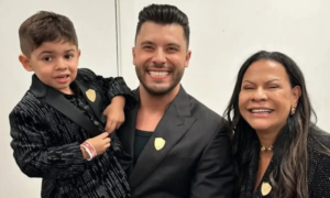 Léo com o pai, Murilo Huff, e a avó materna, Ruth Moreira (Instagram/Reprodução)