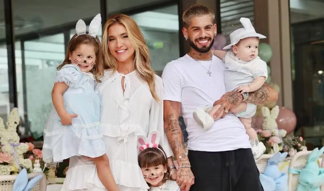 Virgínia e Zé Felipe com os filhos