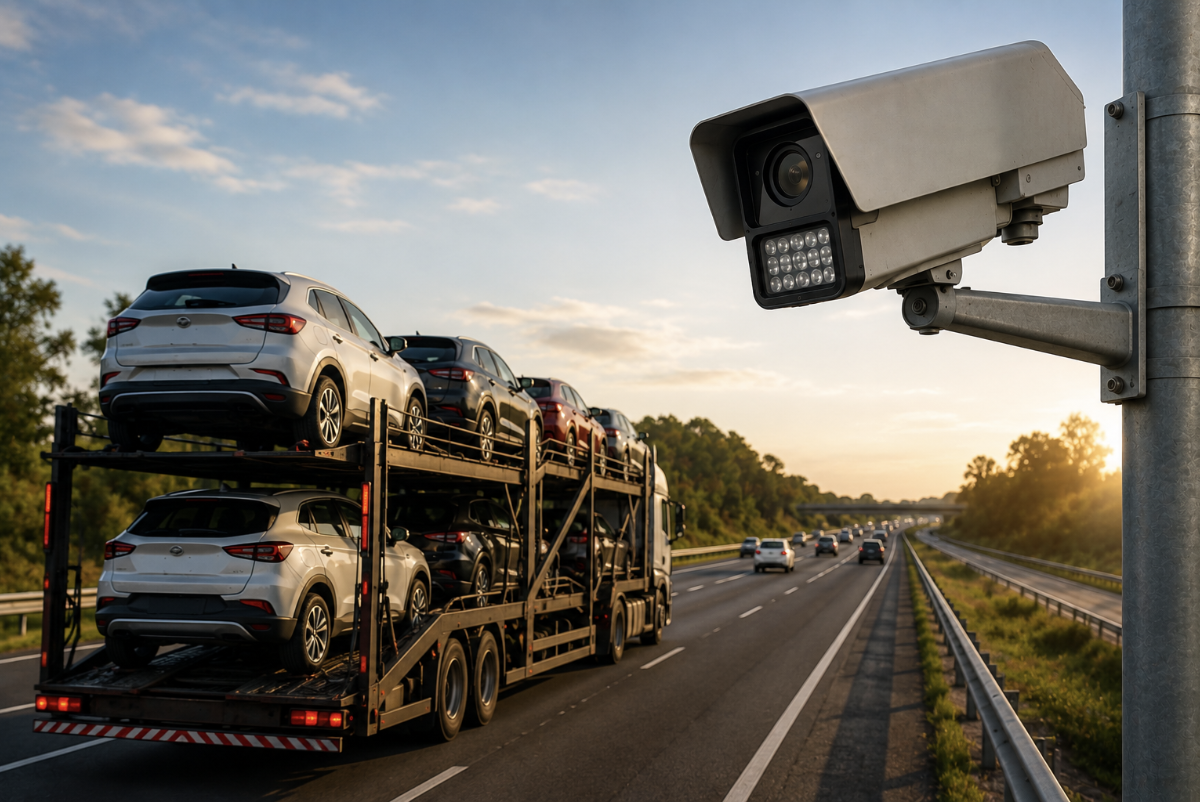 Sistema de monitoramento com inteligência artificial identifica comportamentos de risco de motoristas em rodovias, como uso de celular e falta de cinto